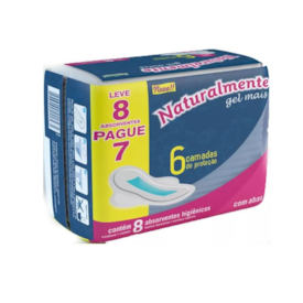 Absorvente Com Abas Naturalmente Gel Mais Leve 8 Pague 7 Absorvente Com Abas Naturalmente Gel Mais Leve 8 Pague 7
