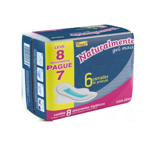 Absorvente Com Abas Naturalmente Gel Mais Leve 8 Pague 7 Absorvente Com Abas Naturalmente Gel Mais Leve 8 Pague 7