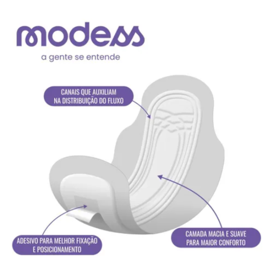 Absorvente Modess Malha Suave Com Abas 32 unidades