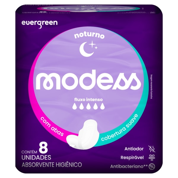 Absorvente Modess Noturno Com Abas 8 unidades