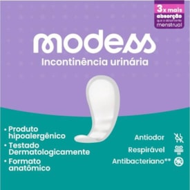 Absorvente Modess para Incontinência Moderada 8 unidades Absorvente Modess para Incontinência Moderada 8 unidades