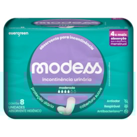 Absorvente Modess para Incontinência Moderada 8 unidades Absorvente Modess para Incontinência Moderada 8 unidades