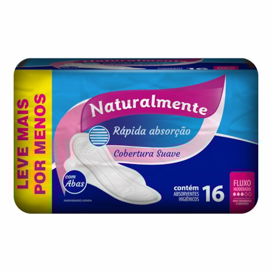 Absorvente Naturalmente Com Abas 16 unidades