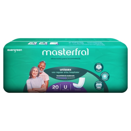 Absorvente para Incontinência Masterfral Confort com 20 unidades - Tamanho único