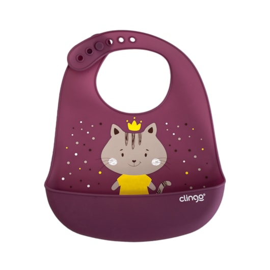 Babador Silicone com Bolso Coletor Clingo Milky