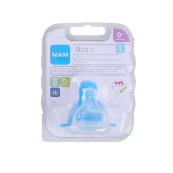 Bico 1 para Mamadeira MAM - Fluxo Lento - Embalagem Unitária Bico 1 para Mamadeira MAM - Fluxo Lento - Embalagem Unitária