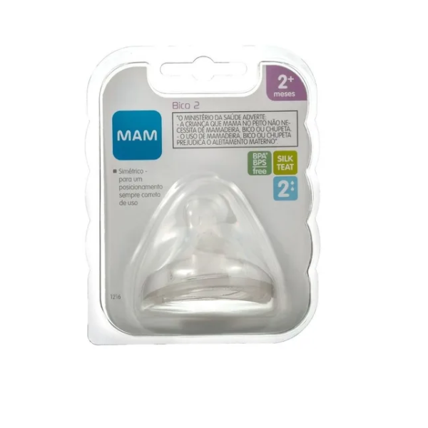 Bico Mamadeira MAM 2 Fluxo Médio 2+ Meses - Embalagem Unitária Bico Mamadeira MAM 2 Fluxo Médio 2+ Meses - Embalagem Unitária