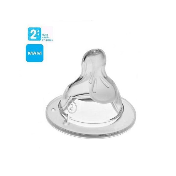 Bico Mamadeira MAM 2 Fluxo Médio 2+ Meses - Embalagem Unitária Bico Mamadeira MAM 2 Fluxo Médio 2+ Meses - Embalagem Unitária