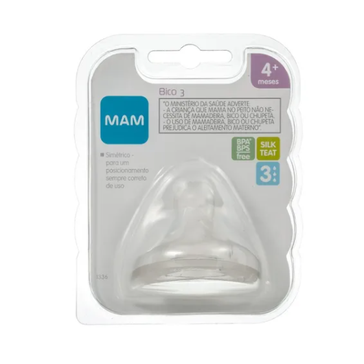 Bico Mamadeira MAM 3 Fluxo Rápido 4+ Meses - Embalagem Unitária Bico Mamadeira MAM 3 Fluxo Rápido 4+ Meses - Embalagem Unitária