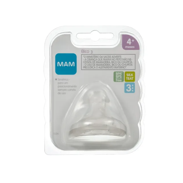 Bico Mamadeira MAM 3 Fluxo Rápido 4+ Meses - Embalagem Unitária Bico Mamadeira MAM 3 Fluxo Rápido 4+ Meses - Embalagem Unitária