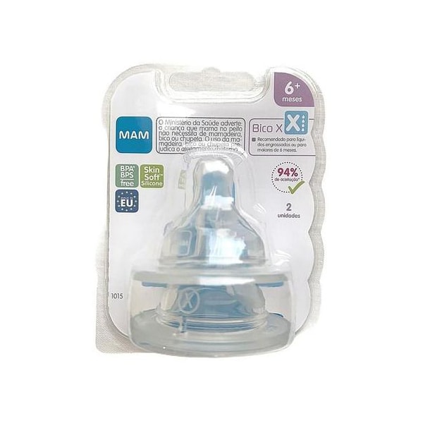 Bico X para Mamadeira MAM - Fluxo Super Rápido - Embalagem Dupla Bico X para Mamadeira MAM - Fluxo Super Rápido - Embalagem Dupla