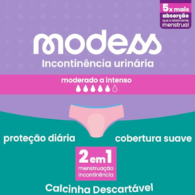 Calcinha Descartável para Incontinência Modess 8 unidades Calcinha Descartável para Incontinência Modess 8 unidades