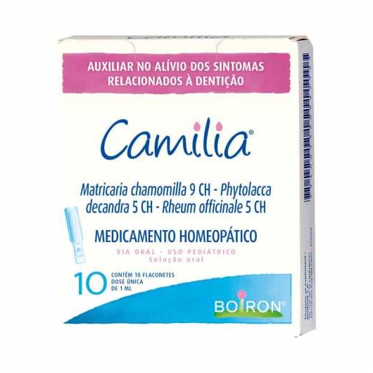 Camilia Solução Oral Homeopática com 10 Doses Flaconetes - Boiron Camilia Solução Oral Homeopática com 10 Doses Flaconetes - Boiron