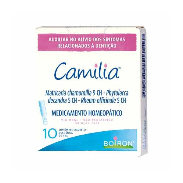 Camilia Solução Oral Homeopática com 10 Doses Flaconetes - Boiron Camilia Solução Oral Homeopática com 10 Doses Flaconetes - Boiron