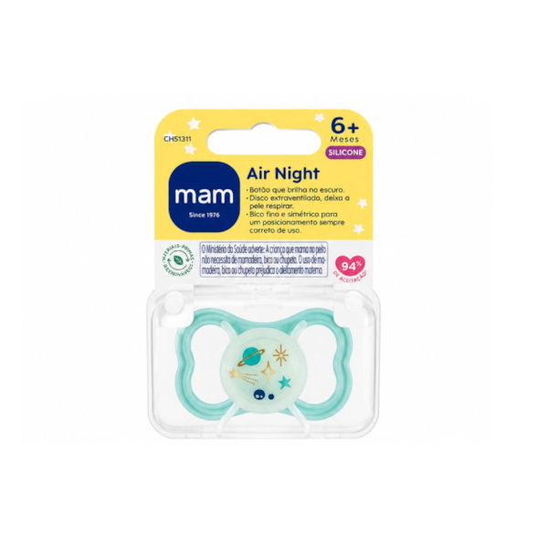 Chupeta MAM Air Night 6+ Meses Azul - Embalagem Unitária
