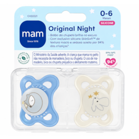 Chupeta MAM Original Night 0-6 meses Azul - Embalagem Dupla Chupeta MAM Original Night 0-6 meses Azul - Embalagem Dupla