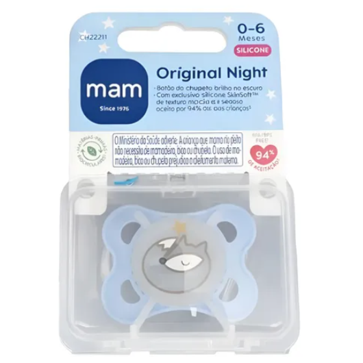 Chupeta MAM Original Night 0-6 Meses Azul - Embalagem Unitária