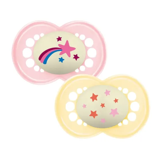 Chupeta MAM Original Night 6+ Meses Rosa - Embalagem Dupla