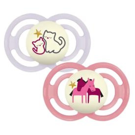 Chupeta MAM Perfect Night 6+ Meses - Embalagem Dupla Rosa Chupeta MAM Perfect Night 6+ Meses - Embalagem Dupla Rosa