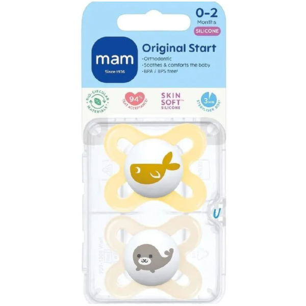 Chupeta MAM Start 0-2 meses Neutra - Emabalagem Dupla