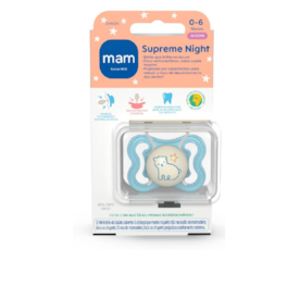 Chupeta MAM Supreme Night Brilha no Escuro 0-6 meses - Azul Chupeta MAM Supreme Night Brilha no Escuro 0-6 meses - Azul
