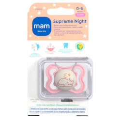 Chupeta MAM Supreme Night Brilha no Escuro 0-6 meses - Rosa