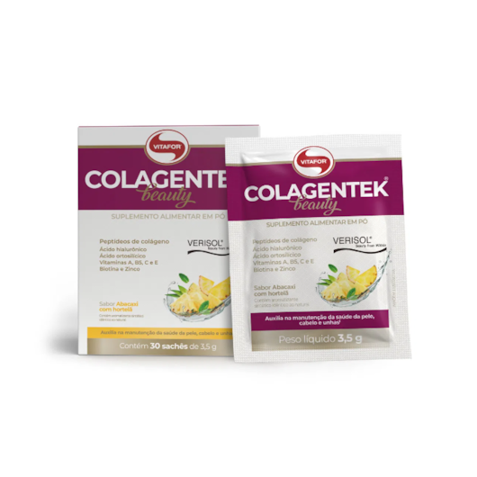 Colagentek beauty Vitafor 30 sachês - Sabor Abacaxi c/ Hortelã Colagentek beauty Vitafor 30 sachês - Sabor Abacaxi c/ Hortelã