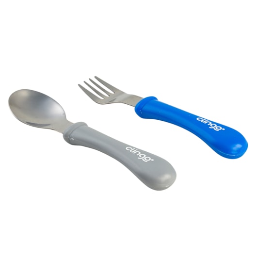 Colher e Garfo de Metal Colors Clingo Azul/Cinza Colher e Garfo de Metal Colors Clingo Azul/Cinza