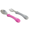 Colher e Garfo de Metal Colors Clingo Rosa/Cinza