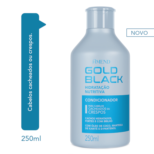 Condicionador Amend Gold Black Hidratação Nutritiva 250ml