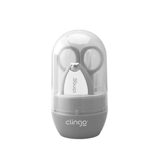 Conjunto Manicure com Estojo Cinza - Clingo Conjunto Manicure com Estojo Cinza - Clingo