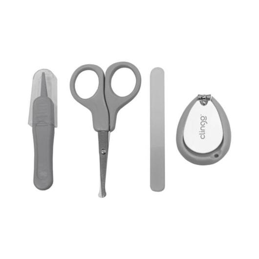 Conjunto Manicure com Estojo Cinza - Clingo Conjunto Manicure com Estojo Cinza - Clingo
