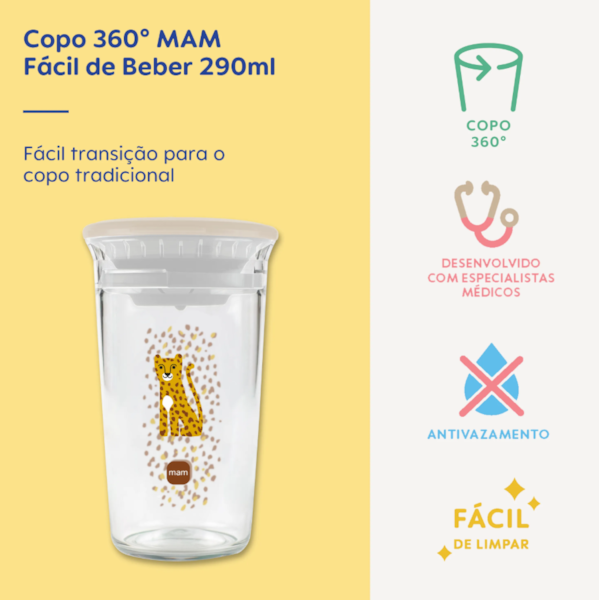 Copo 360° Fácil de Beber MAM 290ml Neutro