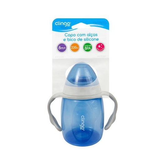 Copo Alça E Bico Silicone Colors Clingo