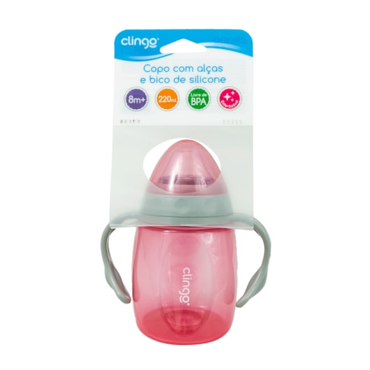 Copo Alça E Bico Silicone Colors - Clingo Rosa