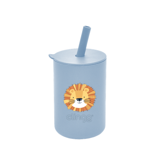 Copo De Silicone Com Tampa E Canudo - Clingo