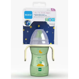 Copo de Transição MAM Fun To Drink Night 270 ml Brilha no Escuro Copo de Transição MAM Fun To Drink Night 270 ml Brilha no Escuro