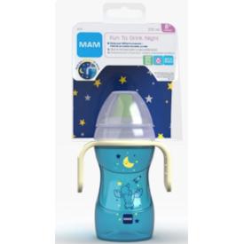 Copo MAM Fun To Drink Night 270 ml Azul Copo MAM Fun To Drink Night 270 ml Azul