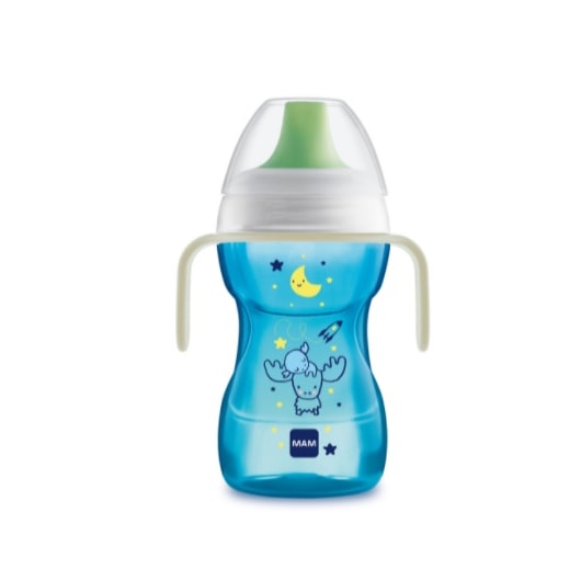 Copo MAM Fun To Drink Night 270 ml - Azul Copo MAM Fun To Drink Night 270 ml - Azul