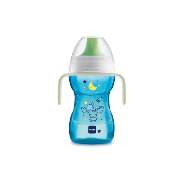 Copo MAM Fun To Drink Night 270 ml - Azul Copo MAM Fun To Drink Night 270 ml - Azul
