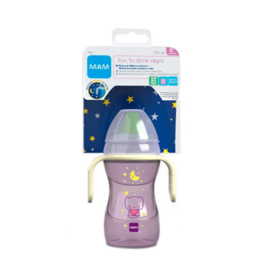 Copo MAM Fun To Drink Night 270 ml - Rosa Copo MAM Fun To Drink Night 270 ml - Rosa