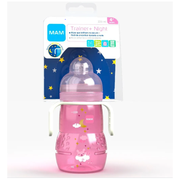 Copo MAM Trainer Night 220 ml - Rosa Copo MAM Trainer Night 220 ml - Rosa