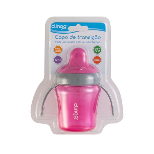 Copo Transição Clingo Bico Rigido Rosa Copo Transição Clingo Bico Rigido Rosa