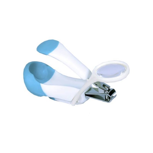 Cortador De Unhas Com Lupa Clingo Azul