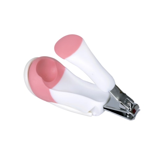 Cortador De Unhas Com Lupa Clingo Rosa