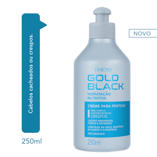 Creme para Pentear Amend Gold Black Hidratação Nutritiva 250g