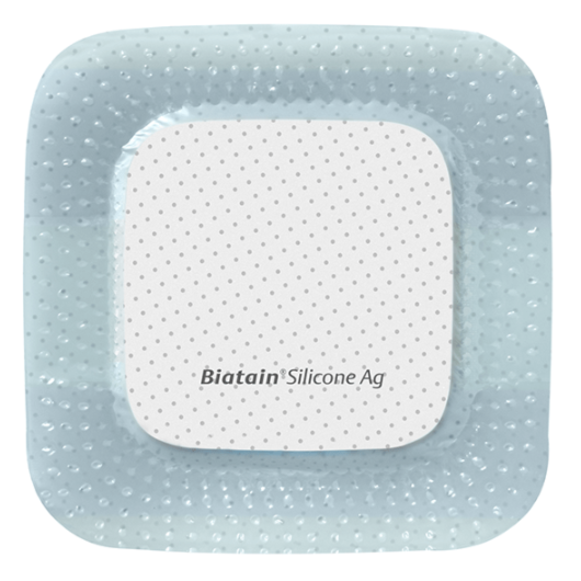 Curativo de Silicone com Prata - 10x10 - Biatain Silicone Ag - Coloplast Curativo de Silicone com Prata - 10x10 - Biatain Silicone Ag - Coloplast