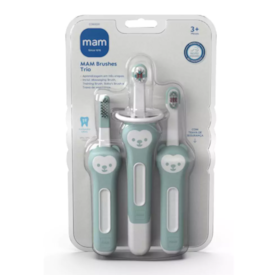 Escova Brushes Trio Mam Azul - Kit Escova Infantil Escova Brushes Trio Mam Azul - Kit Escova Infantil