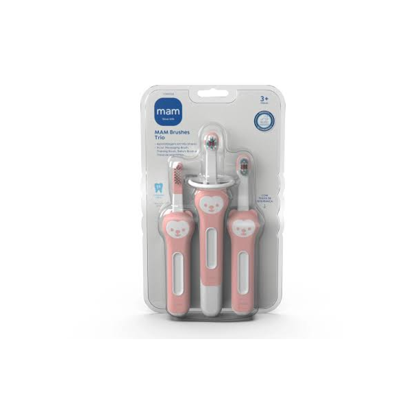 Escova Brushes Trio Mam Rosa - Kit Escova Infantil