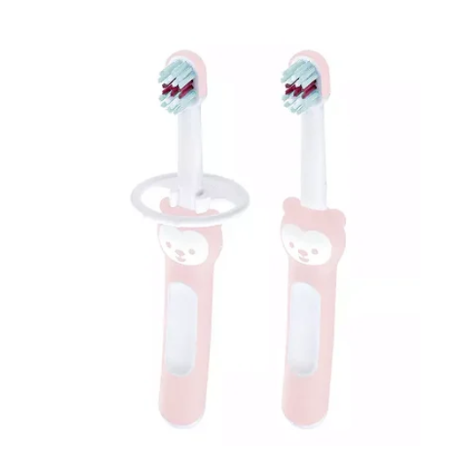 Escova de Dente Infantil Rosa MAM Baby's Brush - Embalagem Dupla